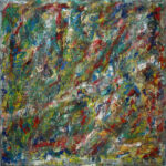 Titel: Rosebud, Abstrakte Malerei im Stil des Impulsivismus